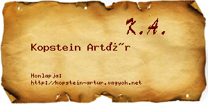 Kopstein Artúr névjegykártya